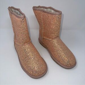 Thereabouts Girl's winter Boots Pink coral Glitter Kid's New size 4